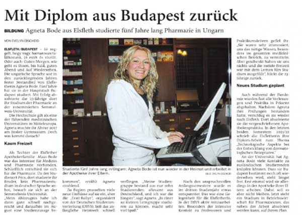 Mit Diplom aus Budapest zurück